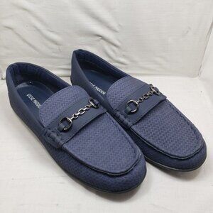 Steve Madden‎ Boys 7 Justinn Horse Bit Loafer Slip On Shoe Nubuck Blue